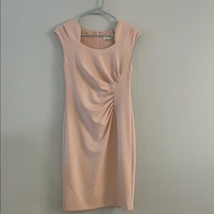 Calvin Klein Light Pink Ruched Sheath Midi Dress